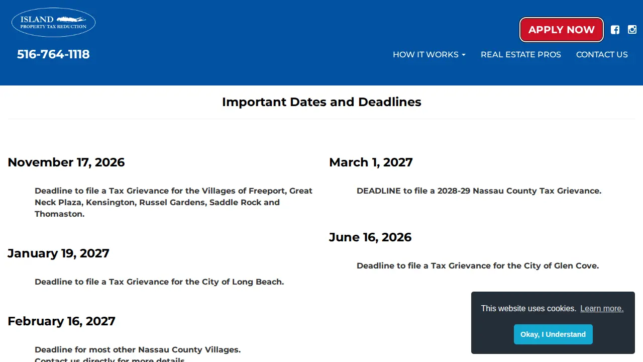 Island Property Tax Reduction page