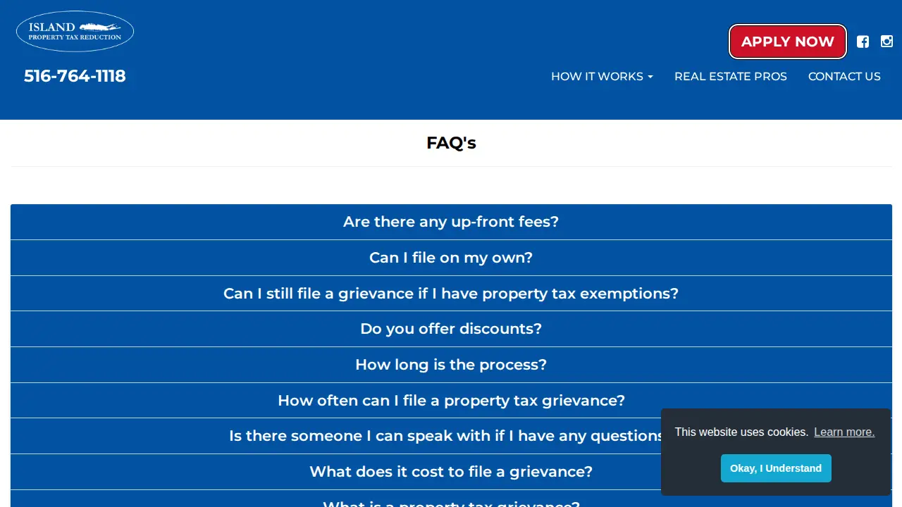 Island Property Tax Reduction page