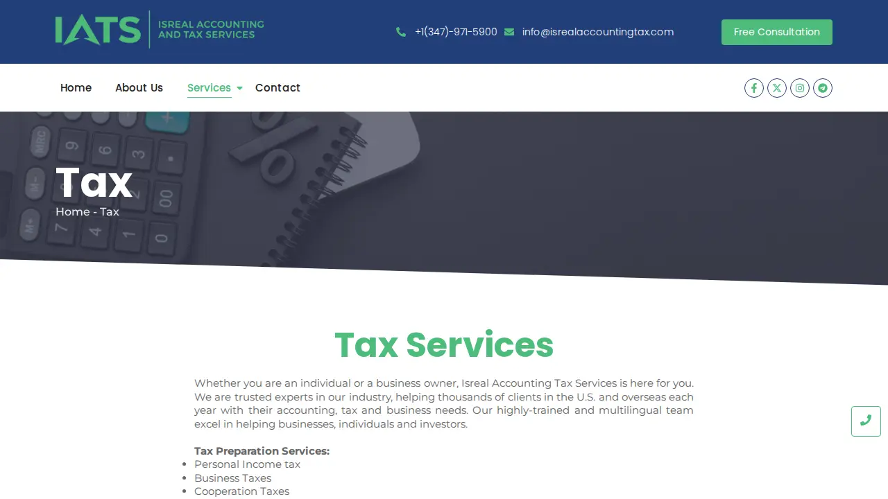 Isreal Accounting & Tax Services LLC page