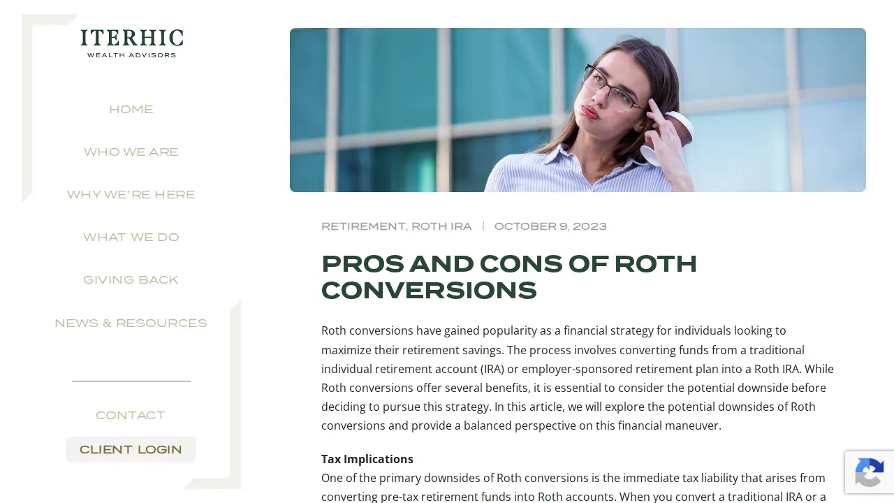 Iterhic Wealth Advisors page