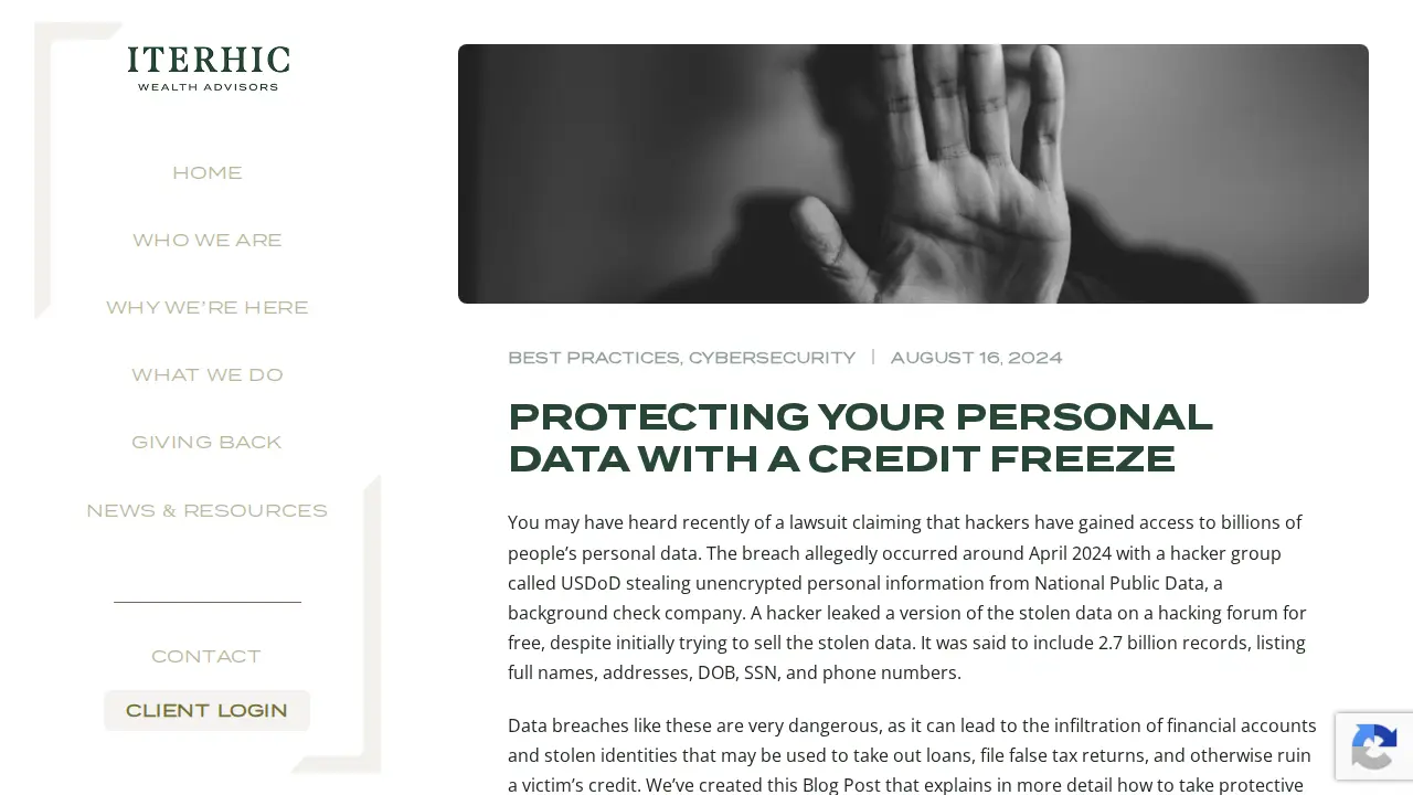 Iterhic Wealth Advisors page