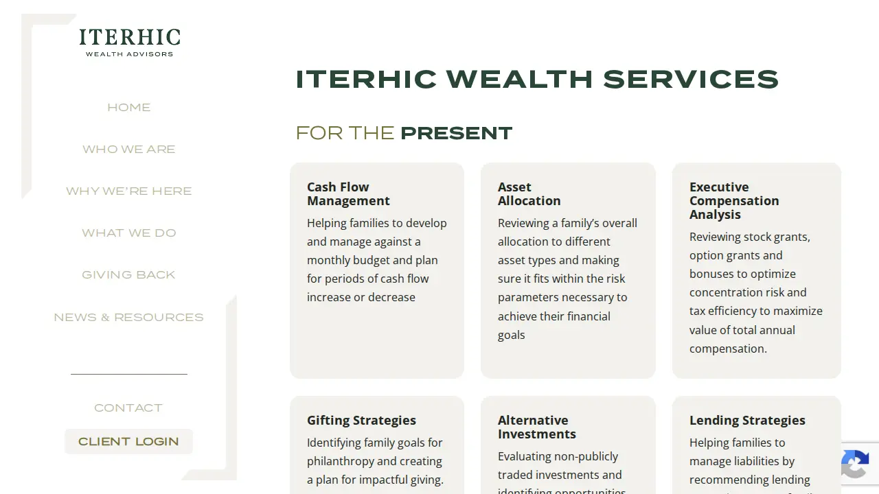 Iterhic Wealth Advisors page