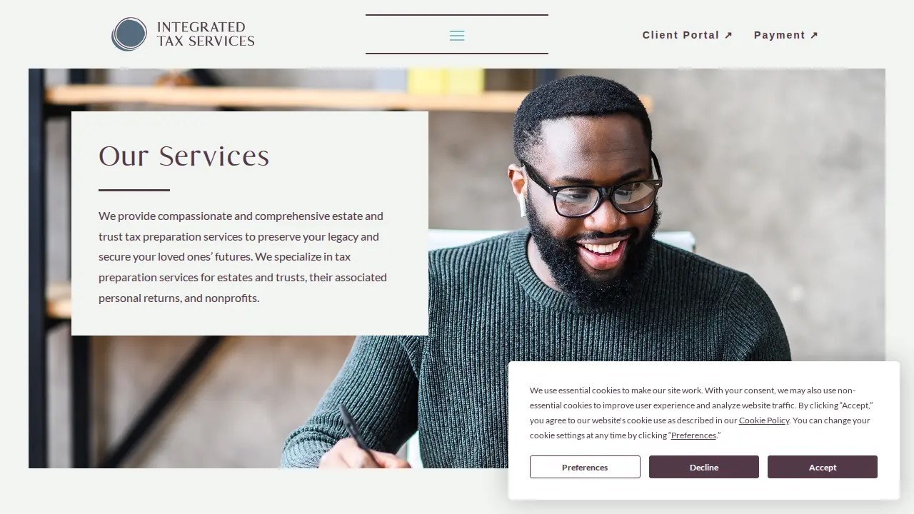 Integrated Tax Services page