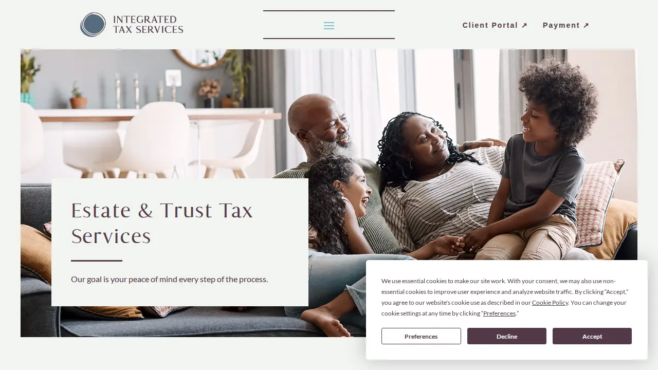 Integrated Tax Services page