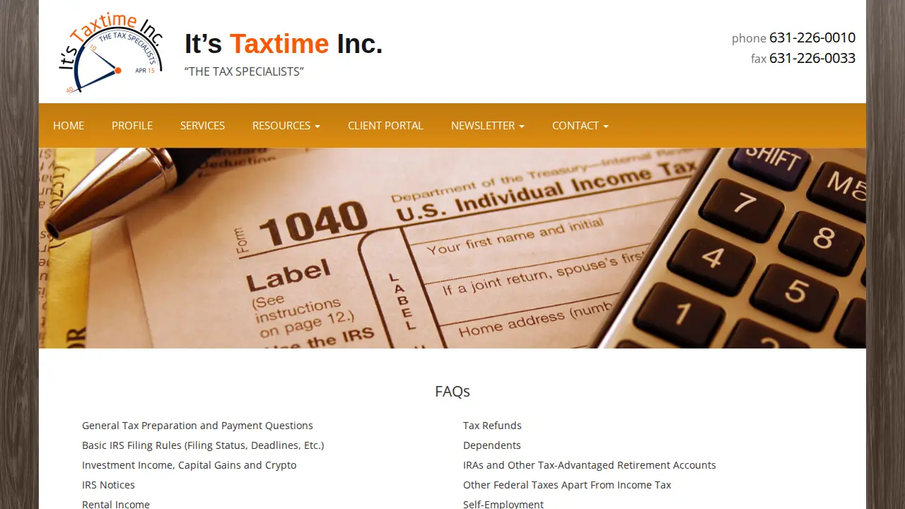It's Tax Time page