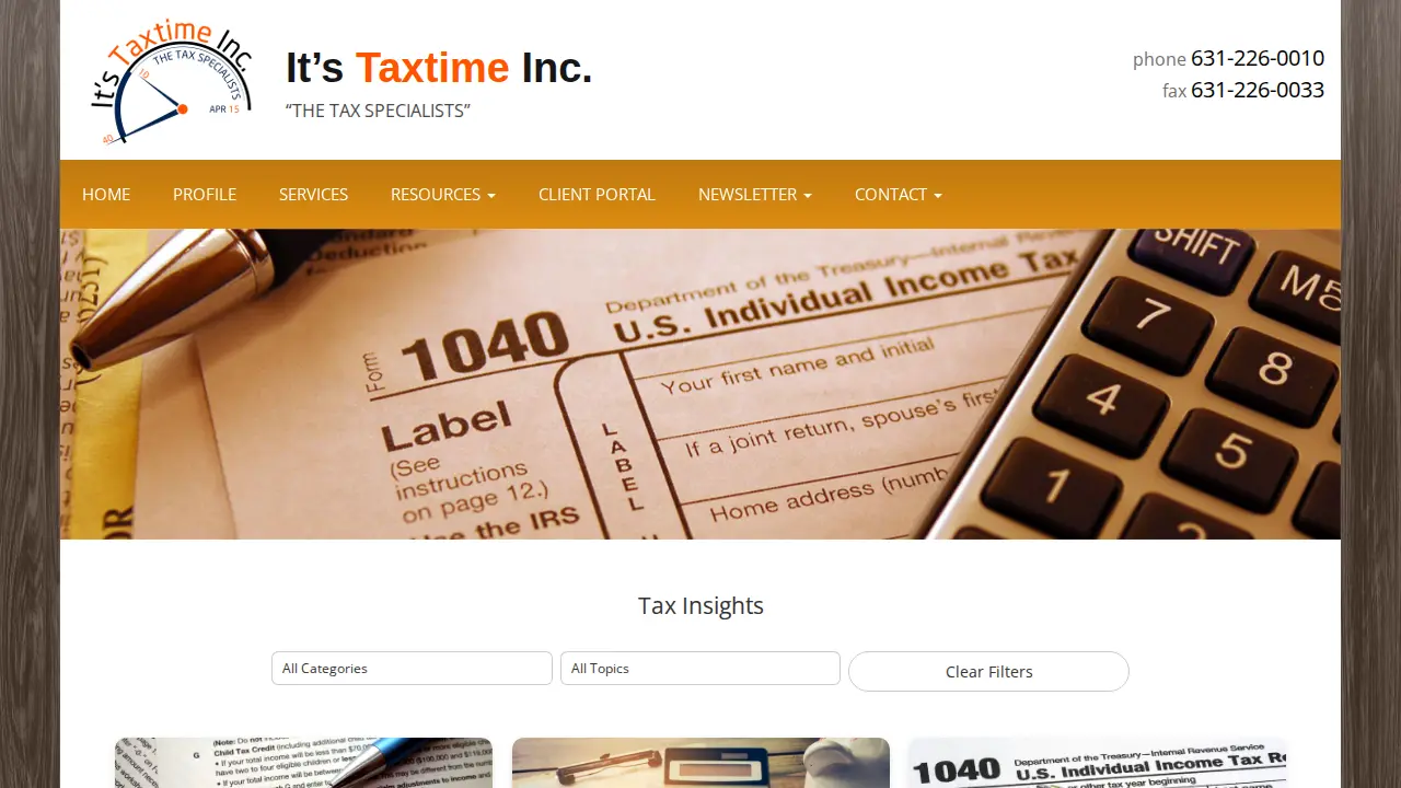 It's Tax Time page