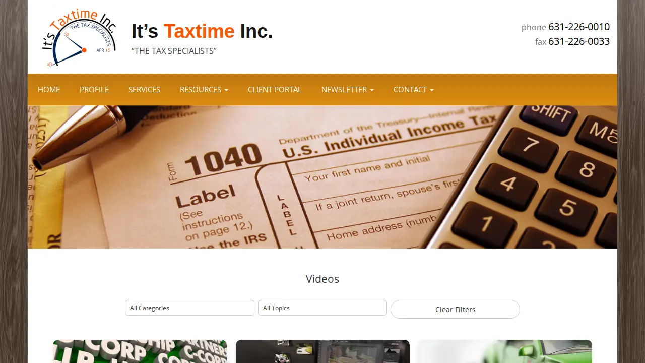 It's Tax Time page
