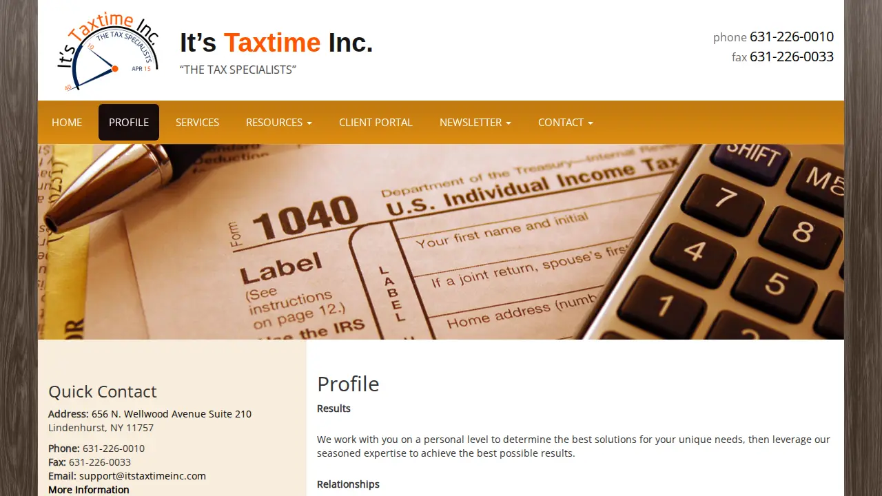 It's Tax Time page