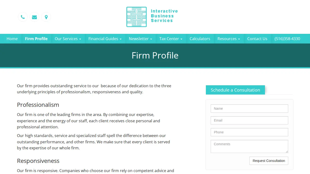 Interactive Business Services page