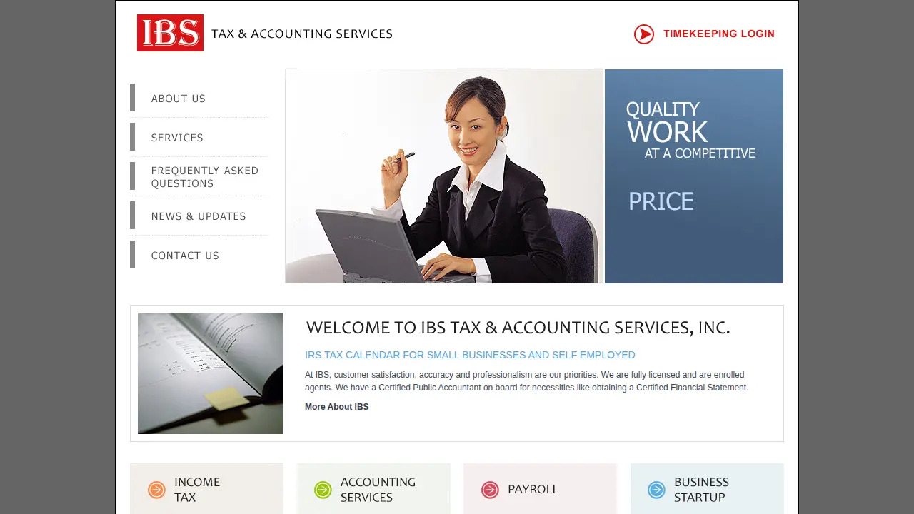 IBS Tax & Accounting Services page