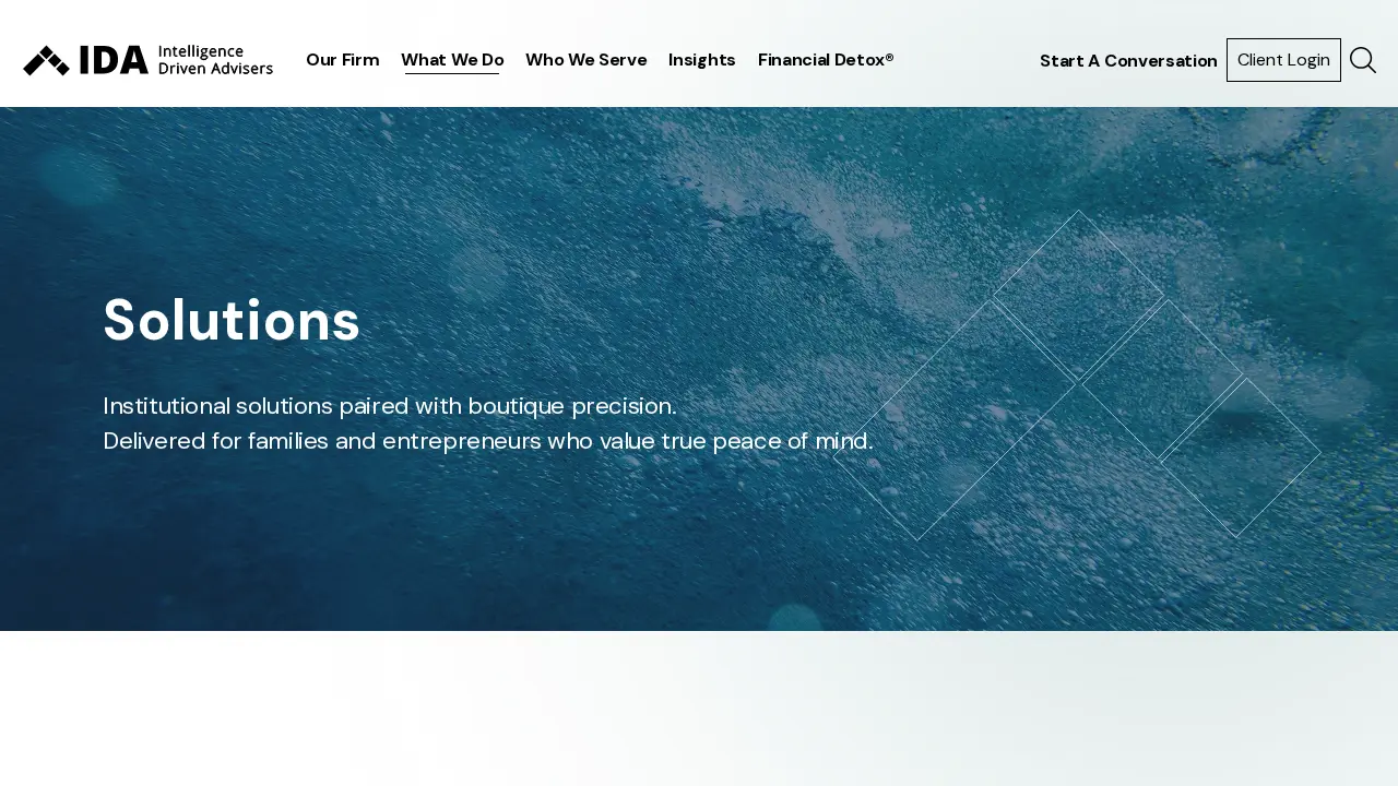Intelligence Driven Advisers page