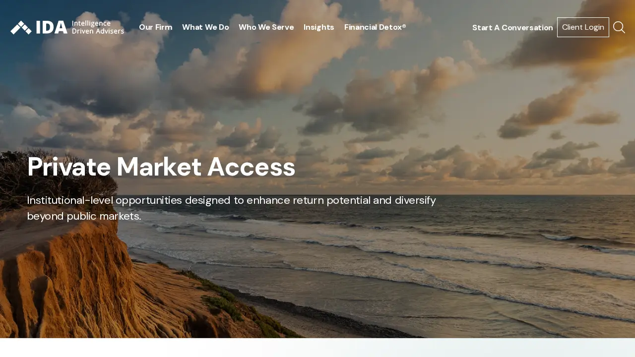 Intelligence Driven Advisers page