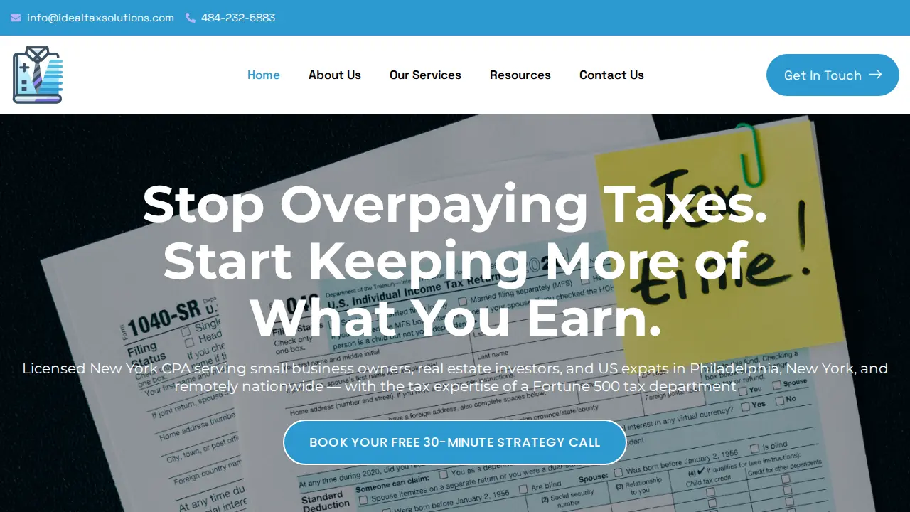 Ideal Tax Solutions LLC website