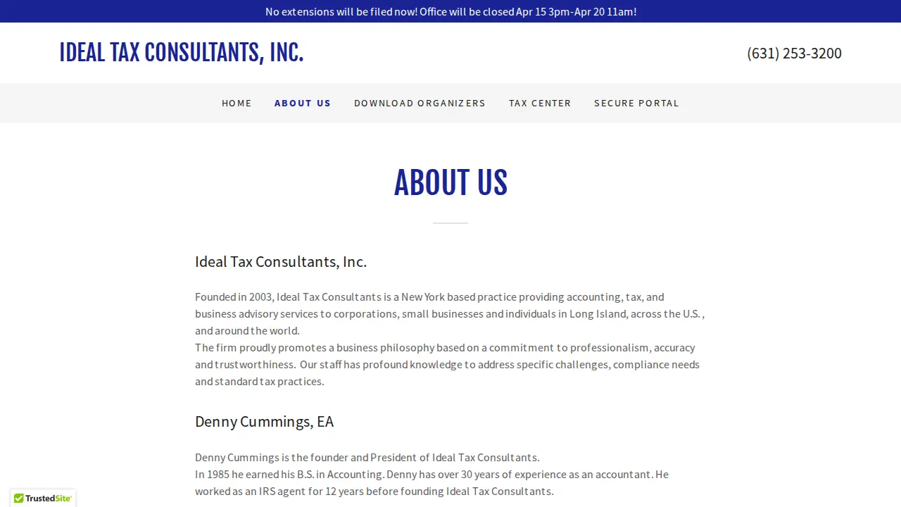 Ideal Tax Consultants Inc page