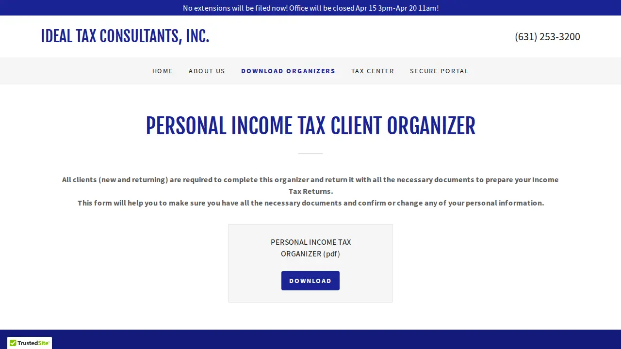 Ideal Tax Consultants Inc page