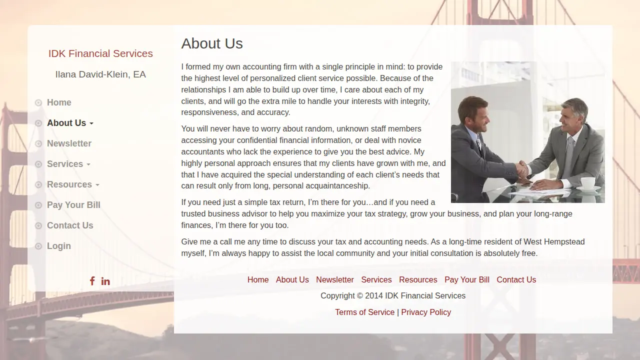 IDK Financial Services page