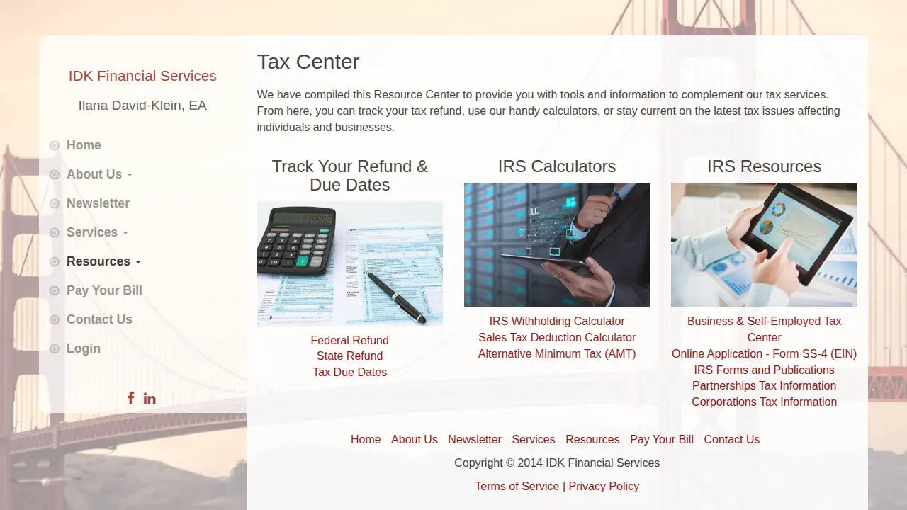 IDK Financial Services page