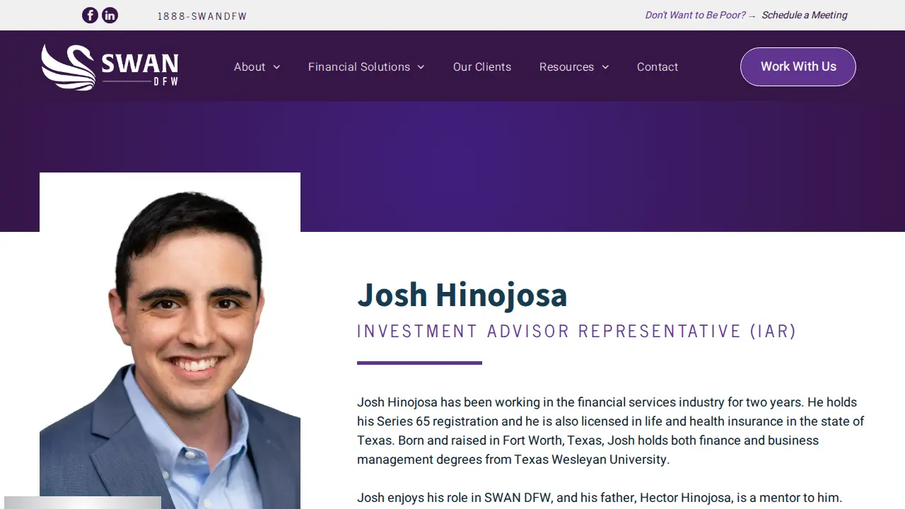 SWAN DFW Financial Solutions page