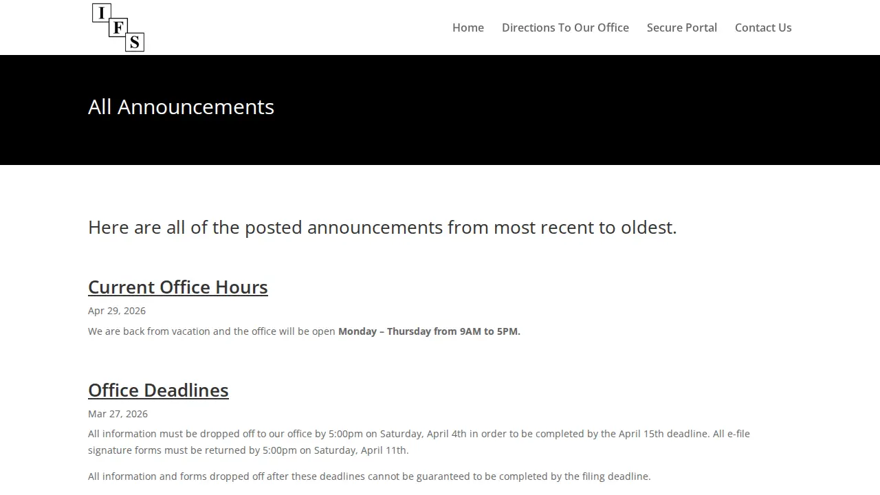 IFS page
