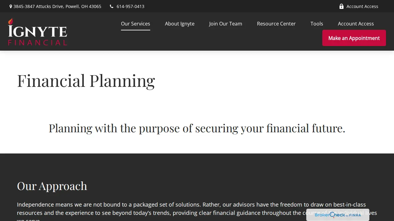Ignyte Financial page