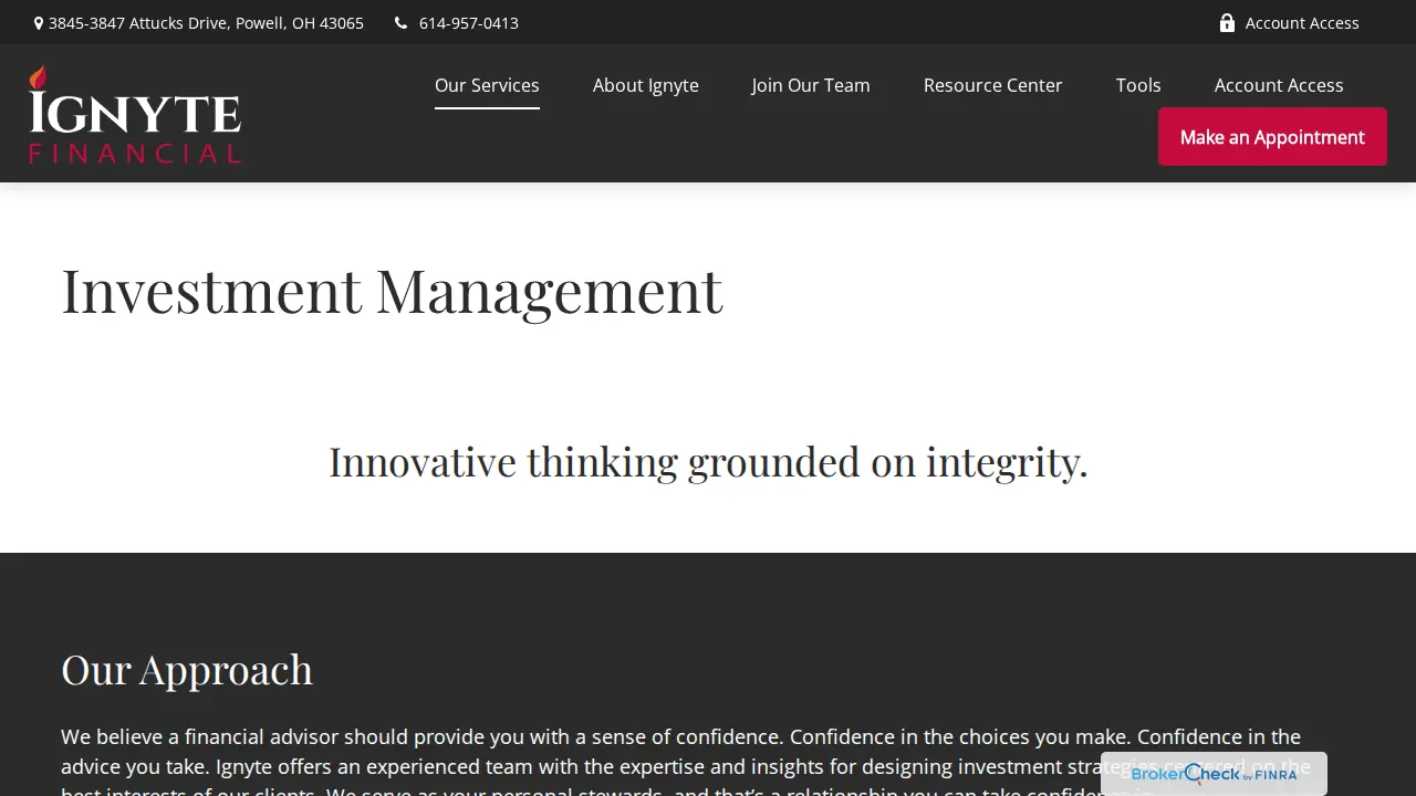Ignyte Financial page