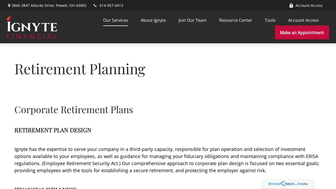 Ignyte Financial page