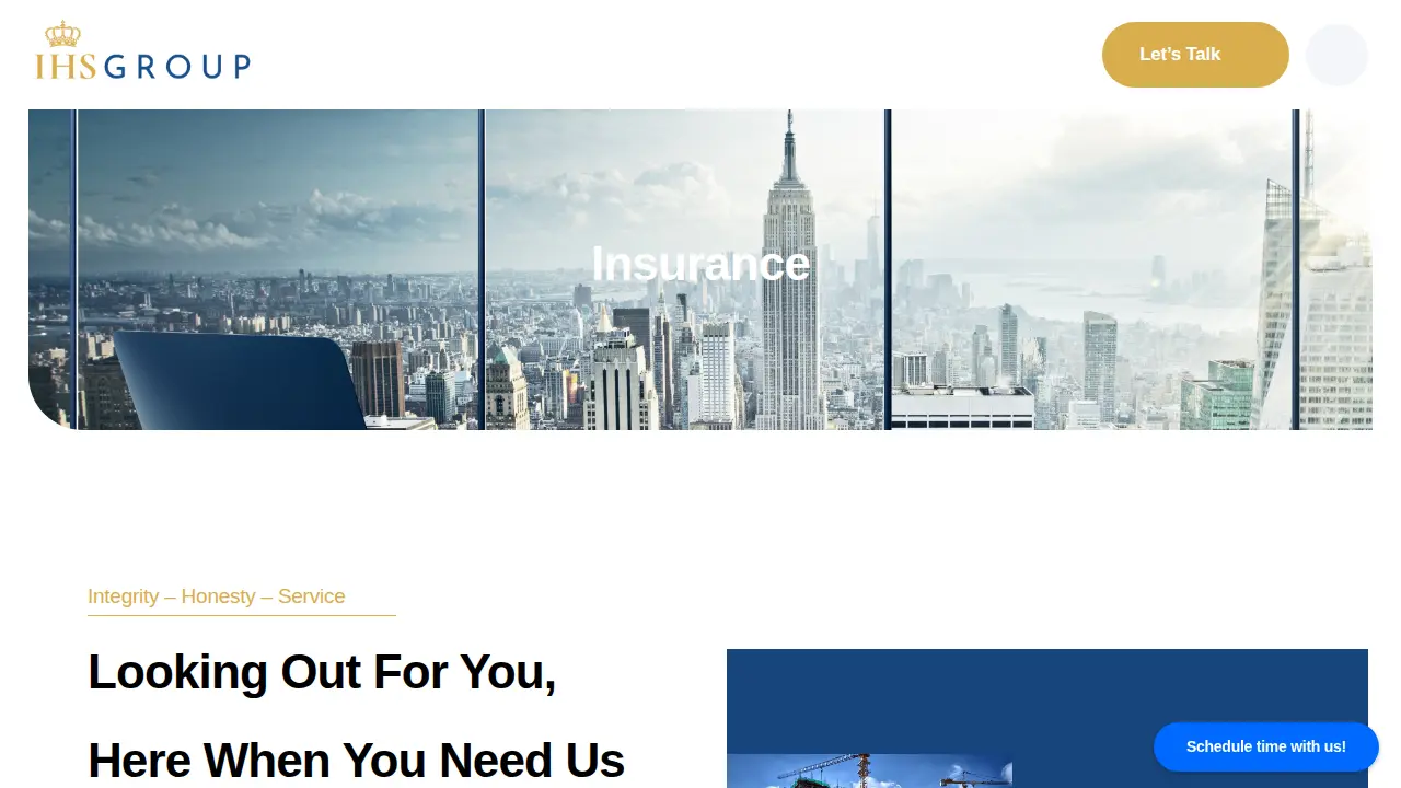 IHS Insurance Services page