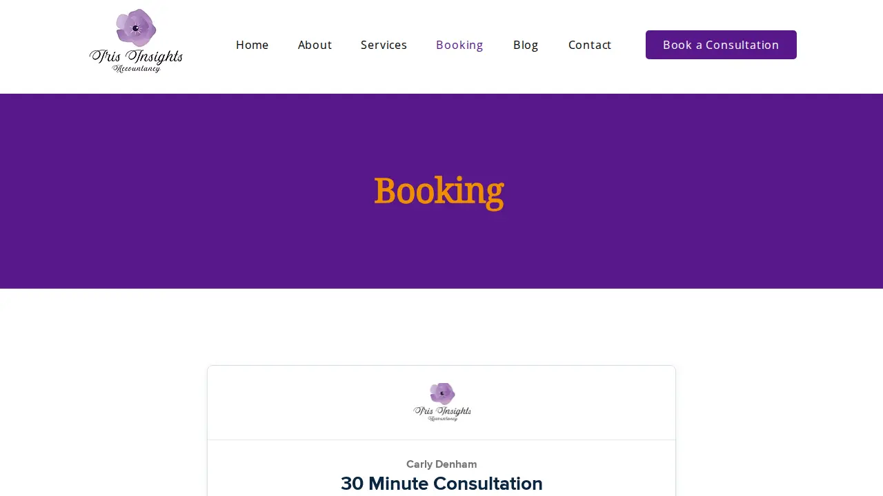 Iris Insights Accountancy page