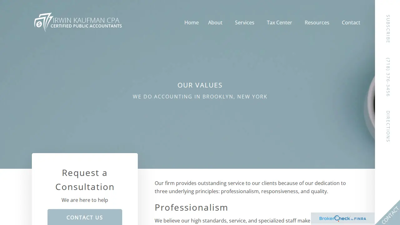 Irwin Kaufman, CPA page
