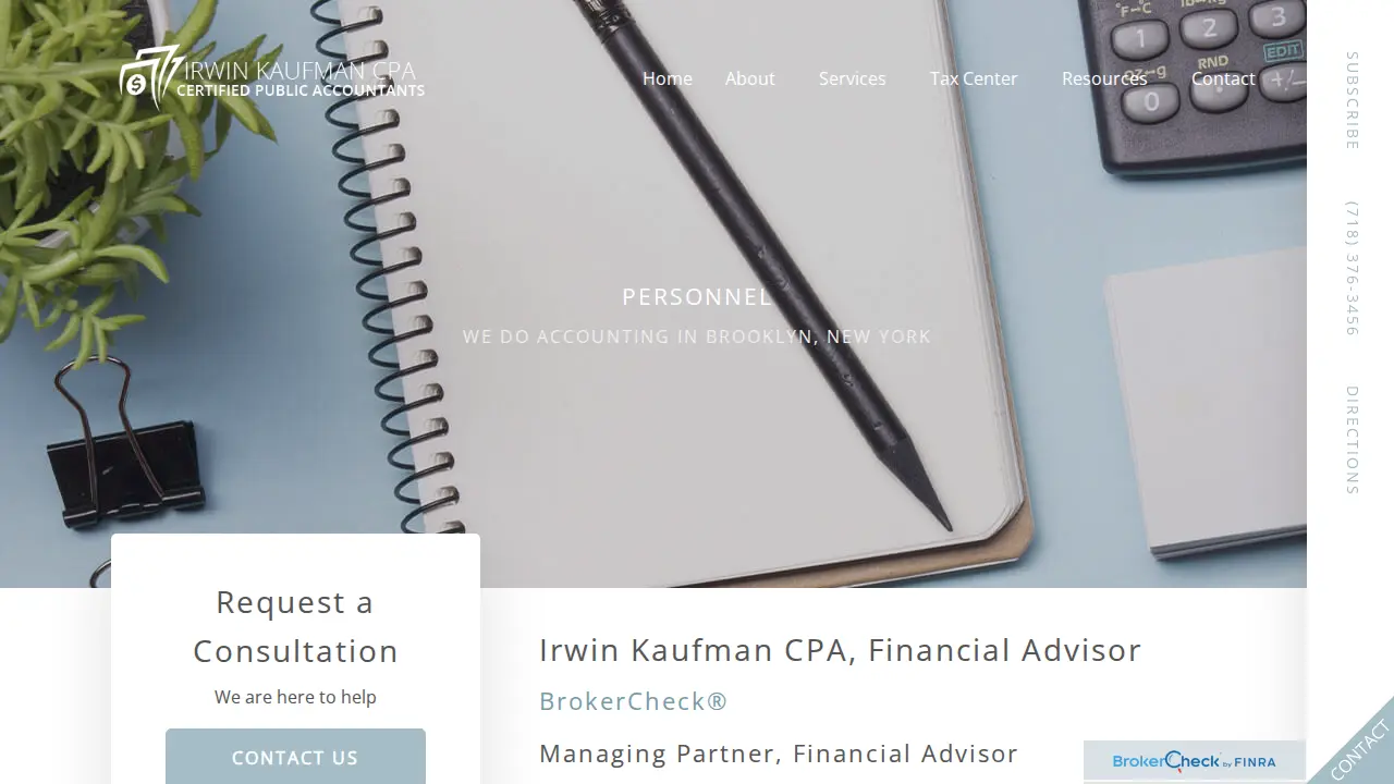 Irwin Kaufman, CPA page