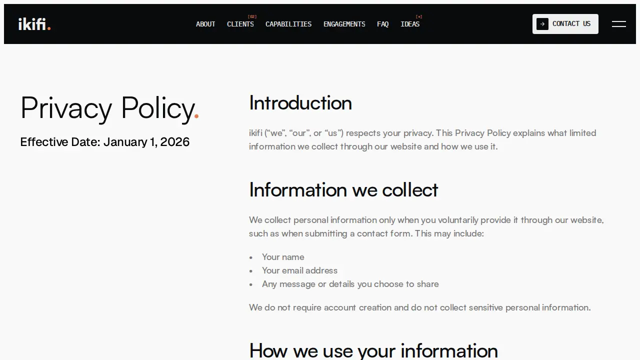 ikifi LLC page