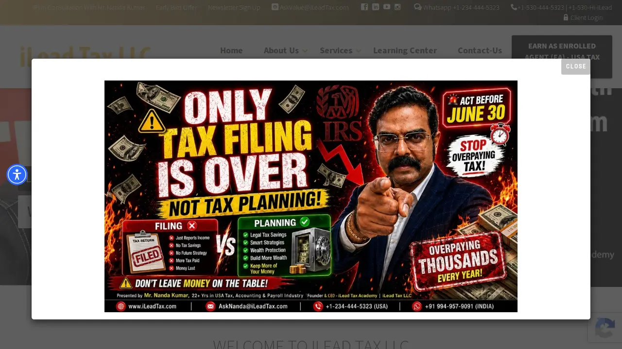 iLead Tax LLC website