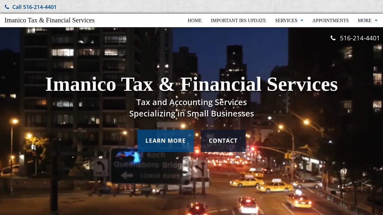 Imanico Tax & Financial Services page