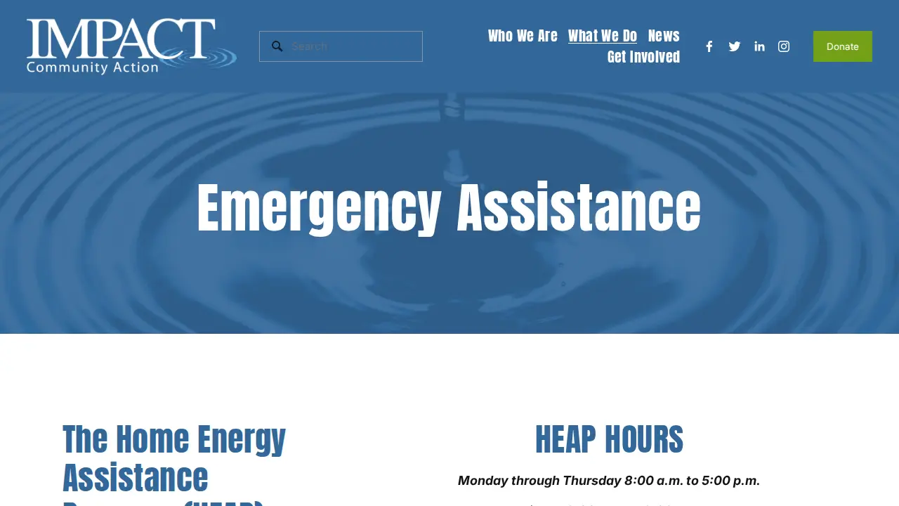 IMPACT Community Action page