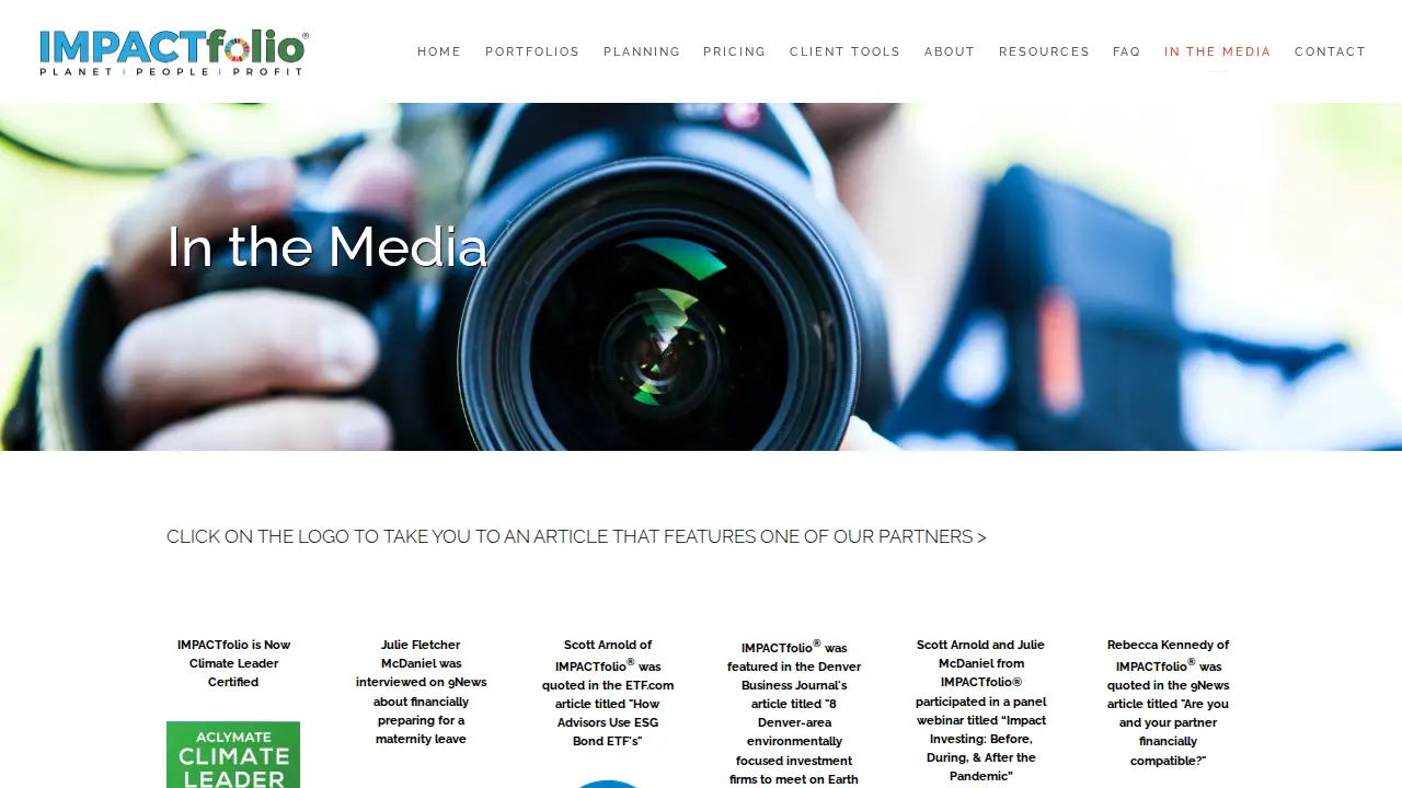 IMPACTfolio® page