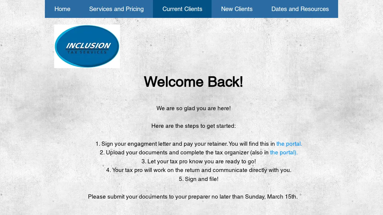 Inclusion Tax Services page