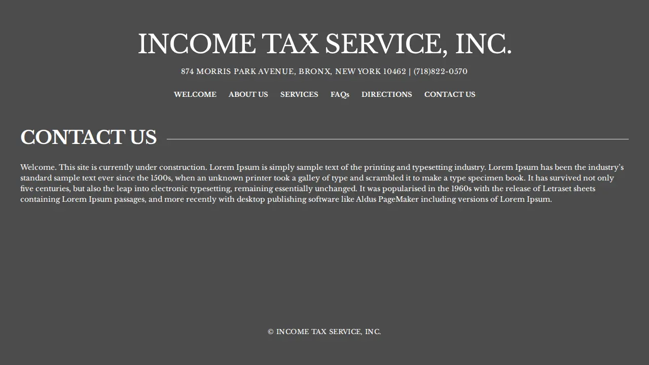 First Insure | Income Tax Service, Inc. page