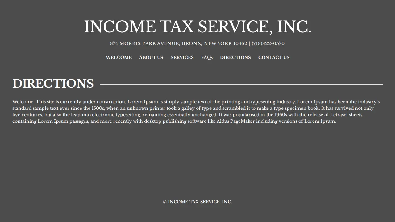 First Insure | Income Tax Service, Inc. page