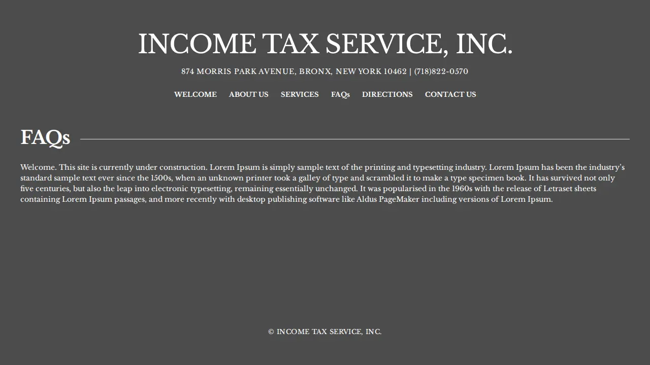 First Insure | Income Tax Service, Inc. page