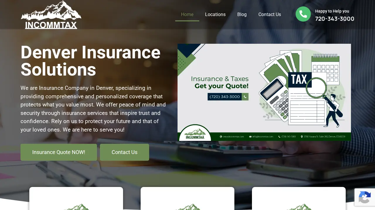 Incommtax Insurance & Taxes | Denver Tax Advisor | Tax Preparation Denver