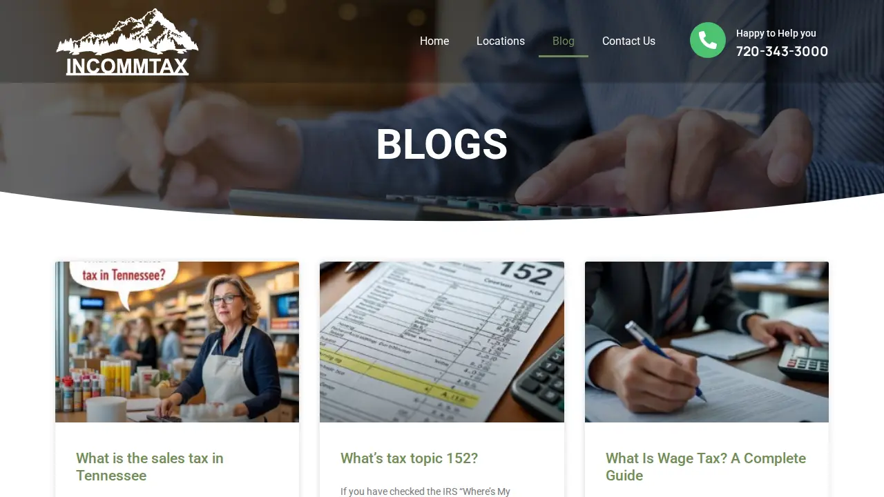Incommtax Insurance & Taxes | Denver Tax Advisor | Tax Preparation Denver page