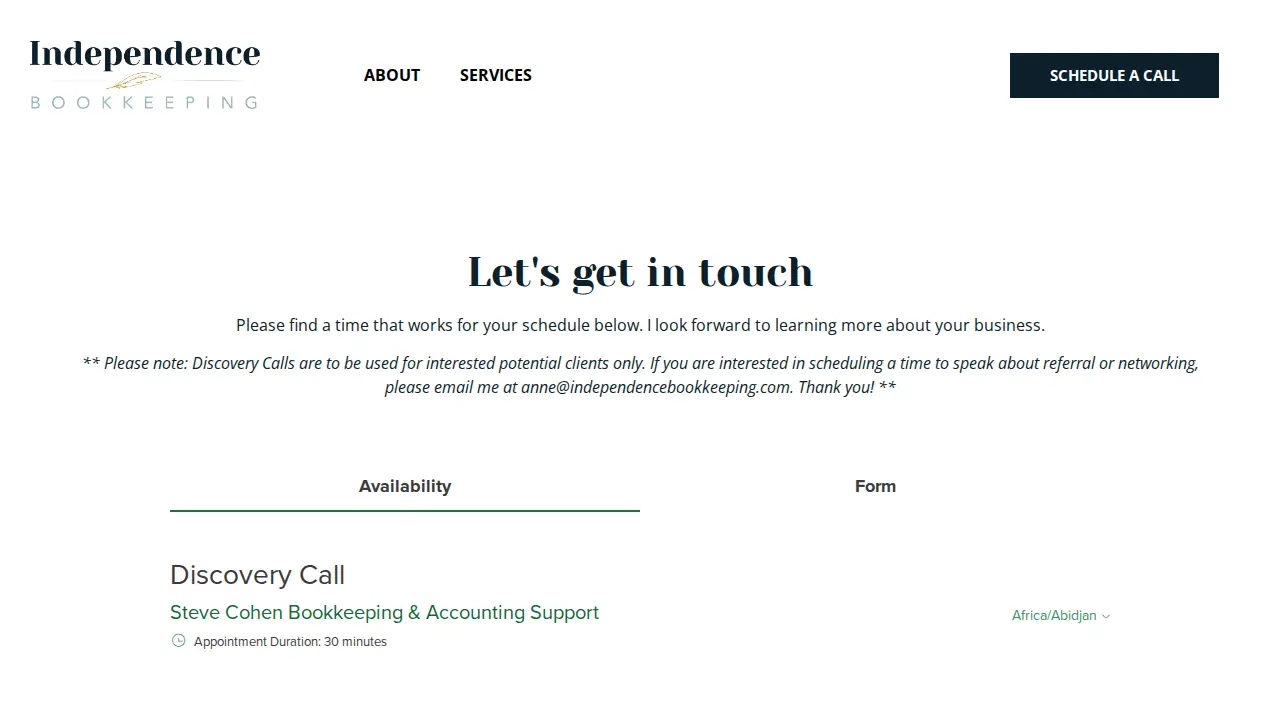 Independence Bookkeeping, LLC page