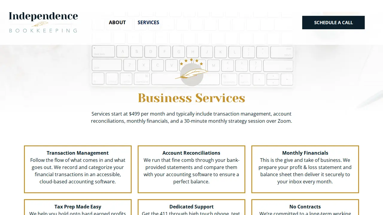 Independence Bookkeeping, LLC page