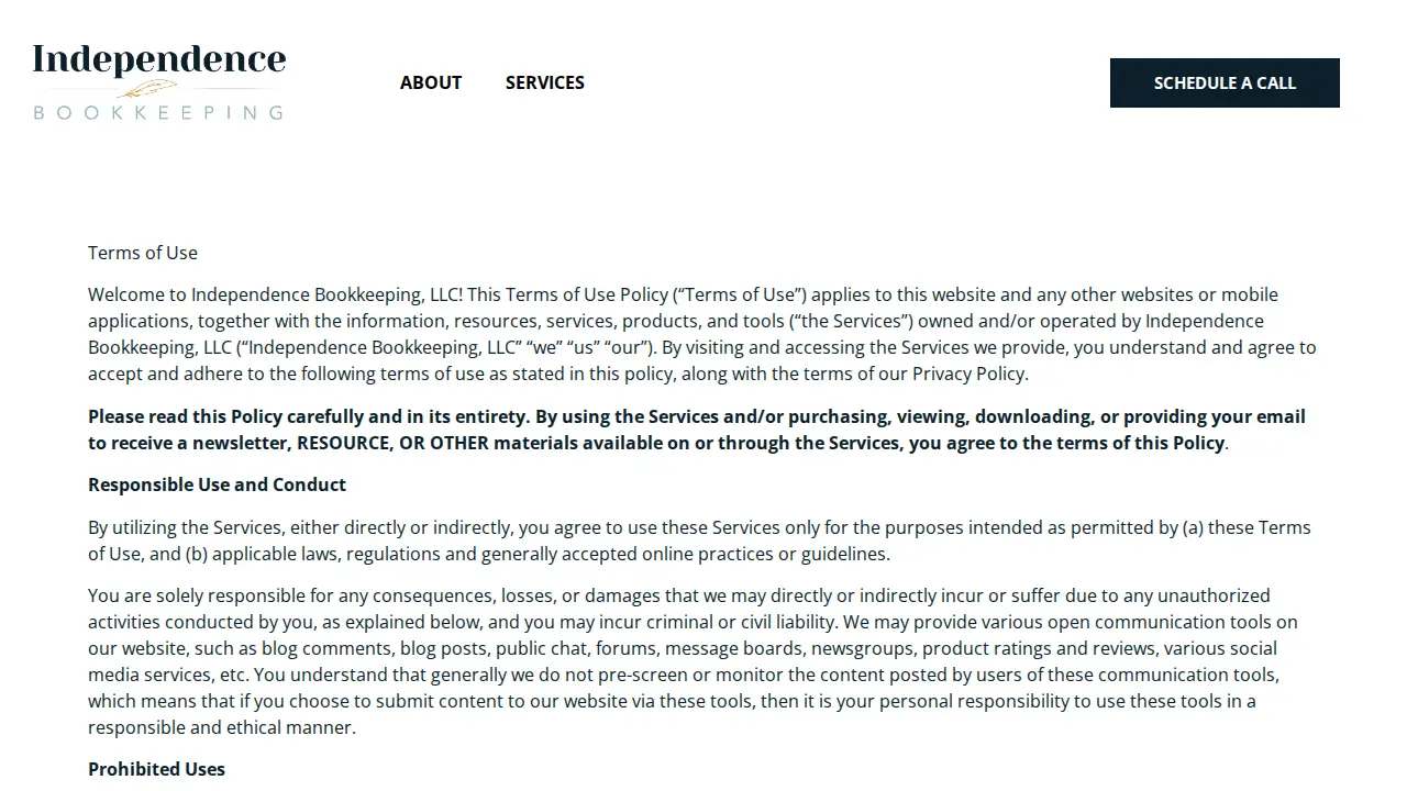 Independence Bookkeeping, LLC page