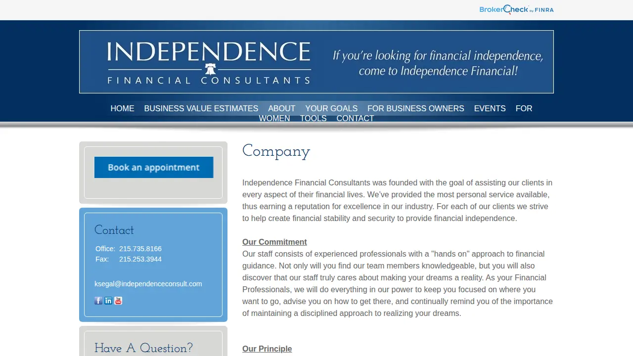 Independence Financial Consultants page