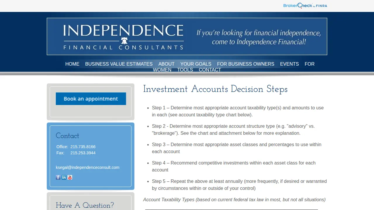 Independence Financial Consultants page