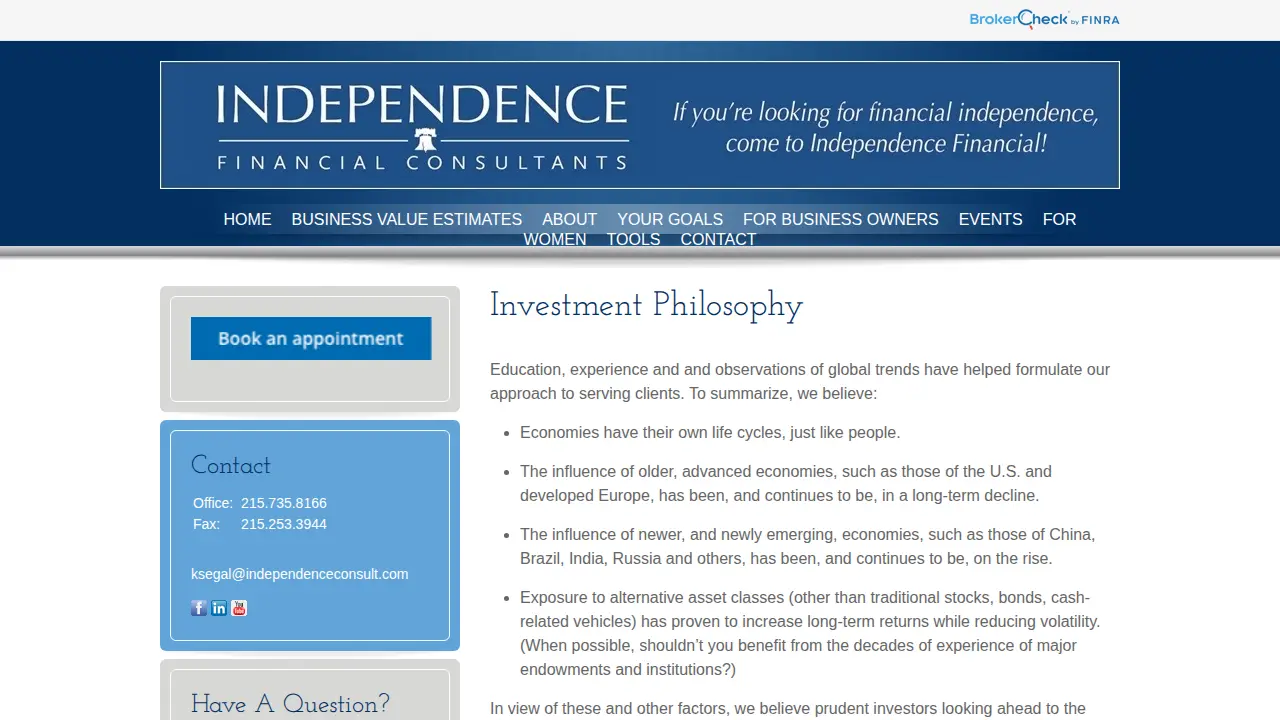 Independence Financial Consultants page