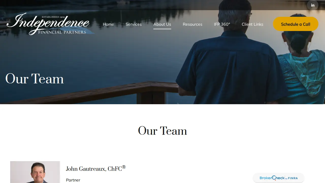 John Gautreaux with Independence Financial Partners page