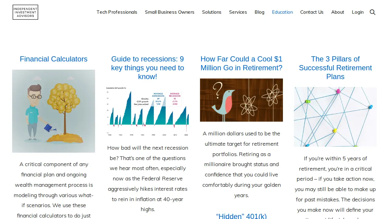 Independent Investment Advisors page