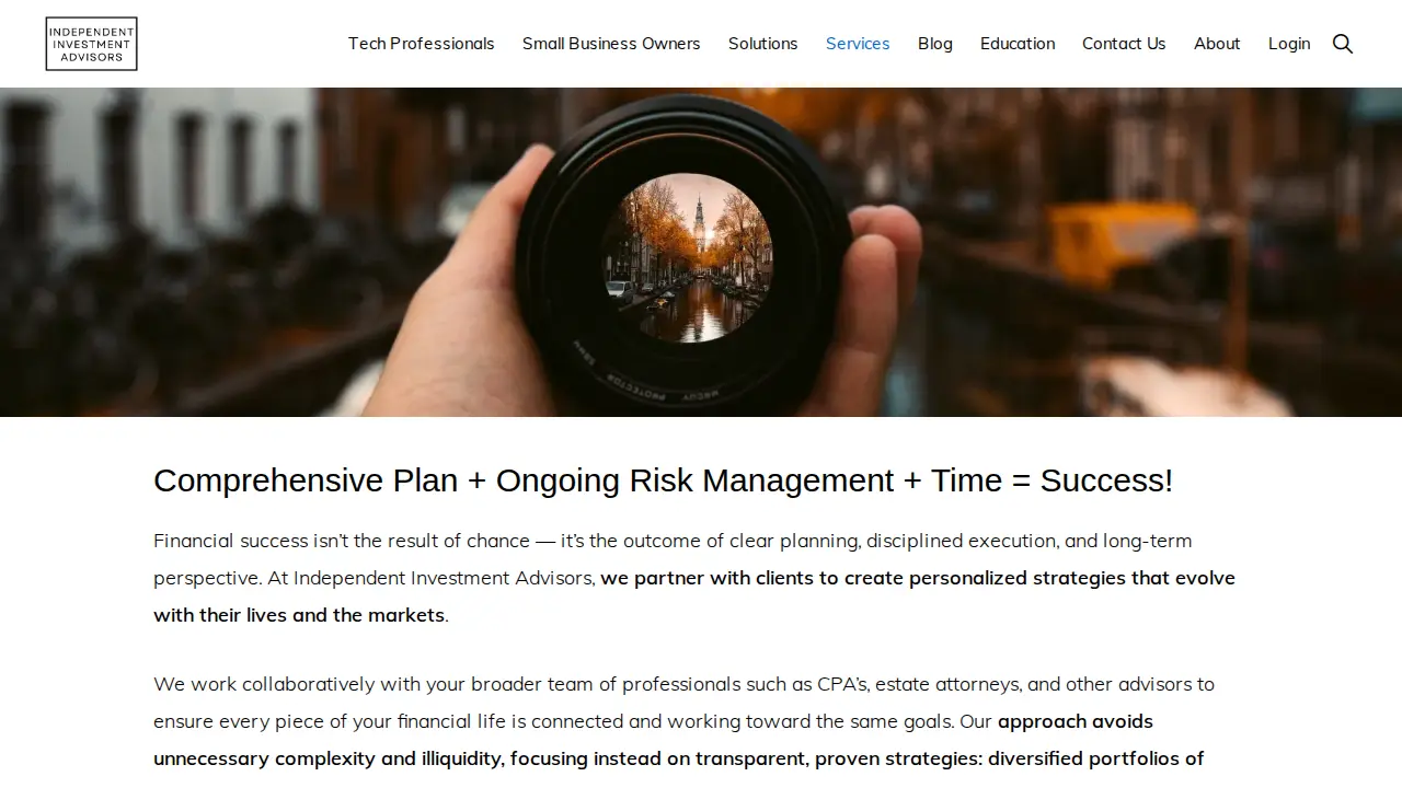 Independent Investment Advisors page